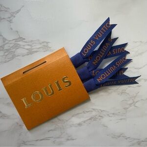 Handmade reimagined LV ribbon clips with gift tag